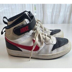 Nike Court Borough Mid 2. White, University Red, and Black size 4.5